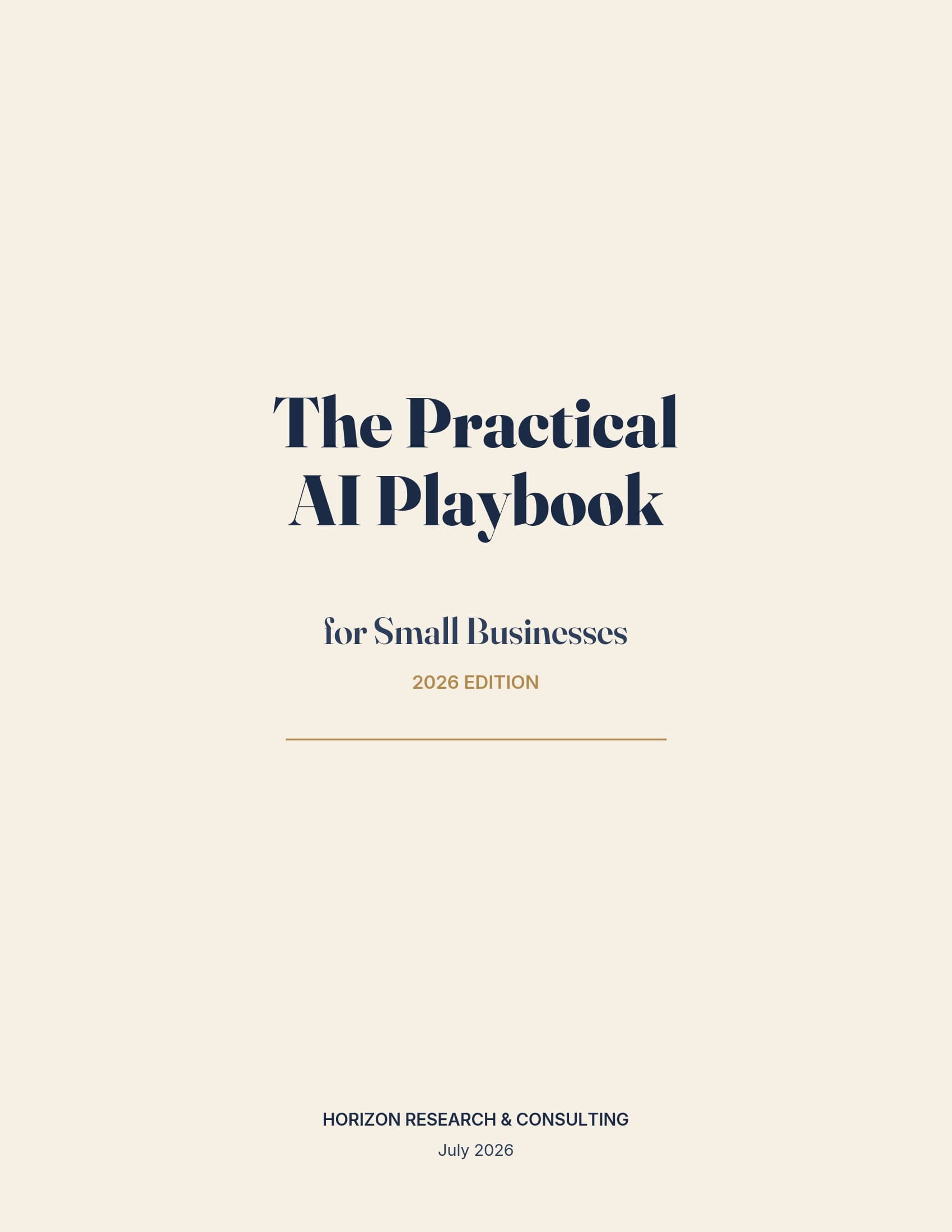 Cover of The Practical AI Playbook for Small Businesses, 2026 Edition